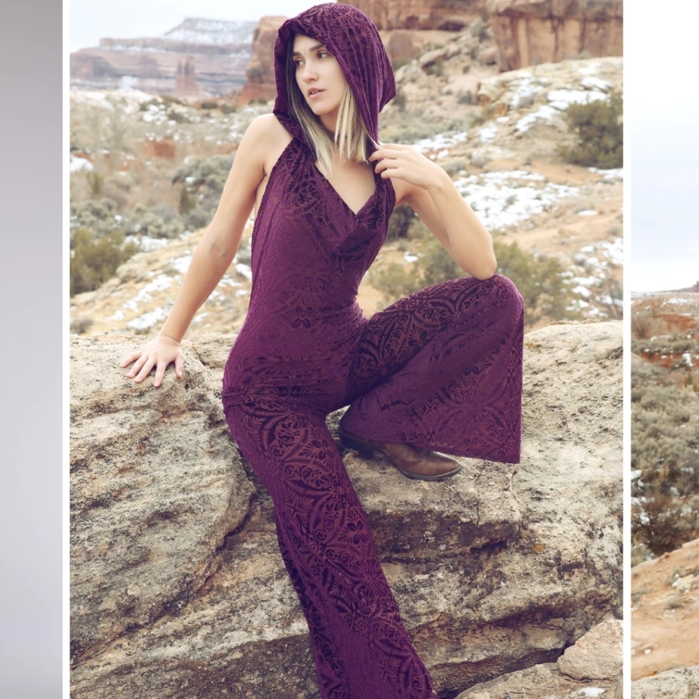 Maroon Burnout Velvet Mystique Onsie